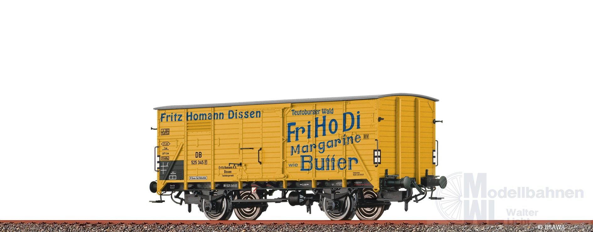 Brawa 50956 - Güterwagen gedeckt DB Ep.III G10 Fritz Homann Dissen H0/GL