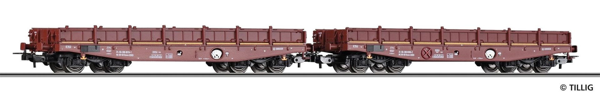 Tillig 70049 - Schwerlastwagen Set DR Ep.IV 2.tlg. Rmms 390 H0/GL