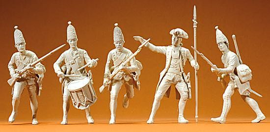 Preiser 57810 - Preußen um 1756 5 unbemalte Figuren 1:24