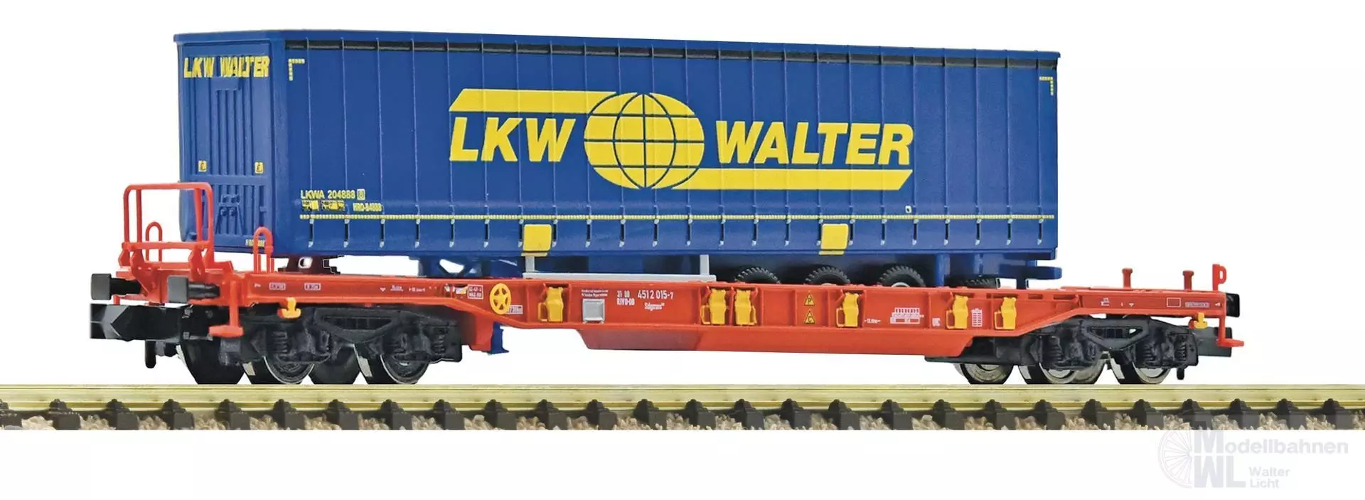 Fleischmann 6660008 - Taschenwagen T3 DB Ep.VI beladen mit Auflieger LKW Walter N 1:160