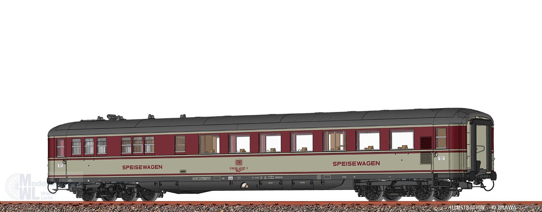 Brawa 51087 - Speisewagen DB Ep.IV WRüge152 H0/GL BASIC