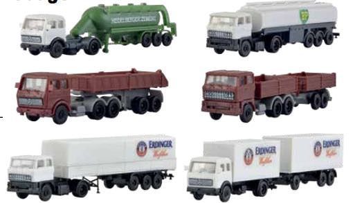 Kibri 36980 - Set LKW-Sattelzüge 6 Stück Z 1:220