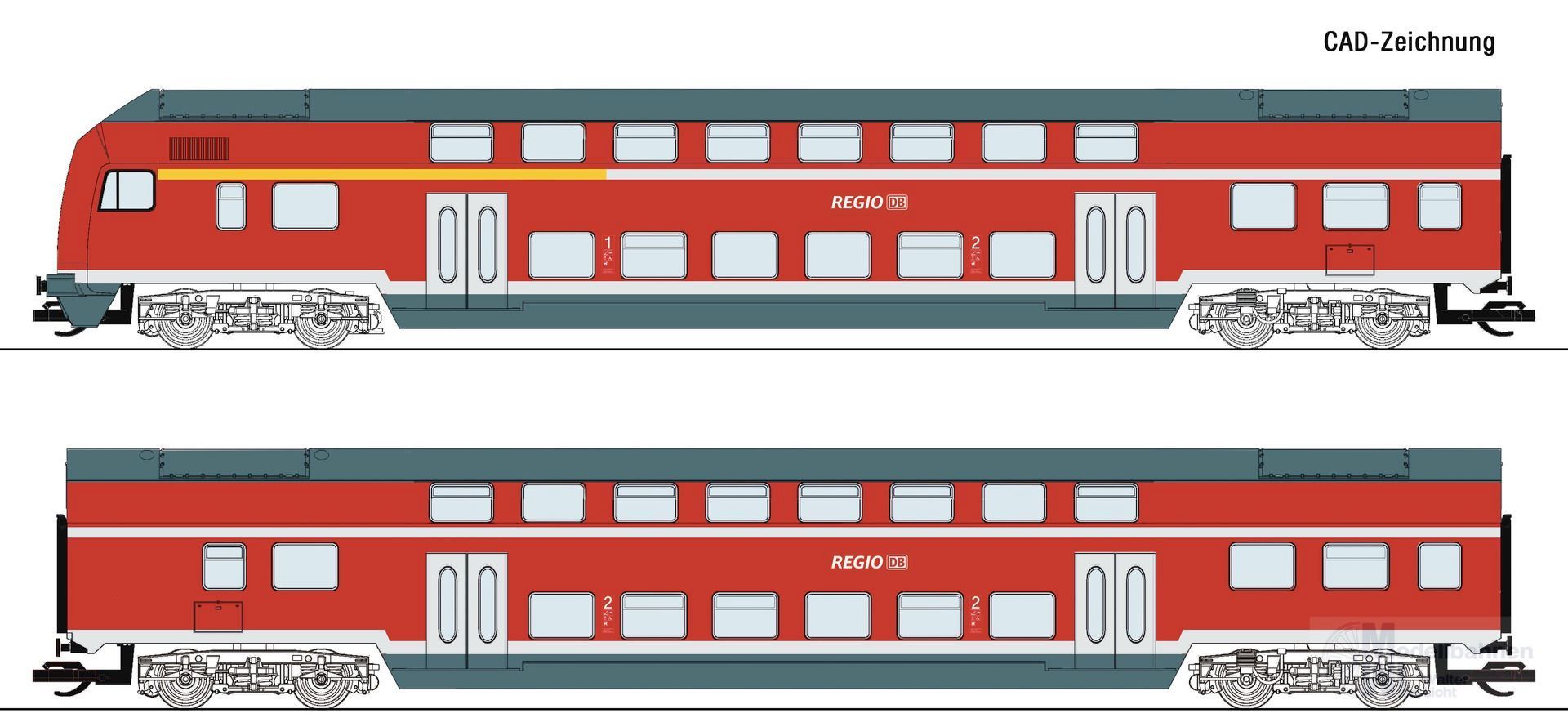 Roco 6280008 - Doppelstockwagen Set DB AG Ep.VI 2.tlg. Set 2 TT 1:120