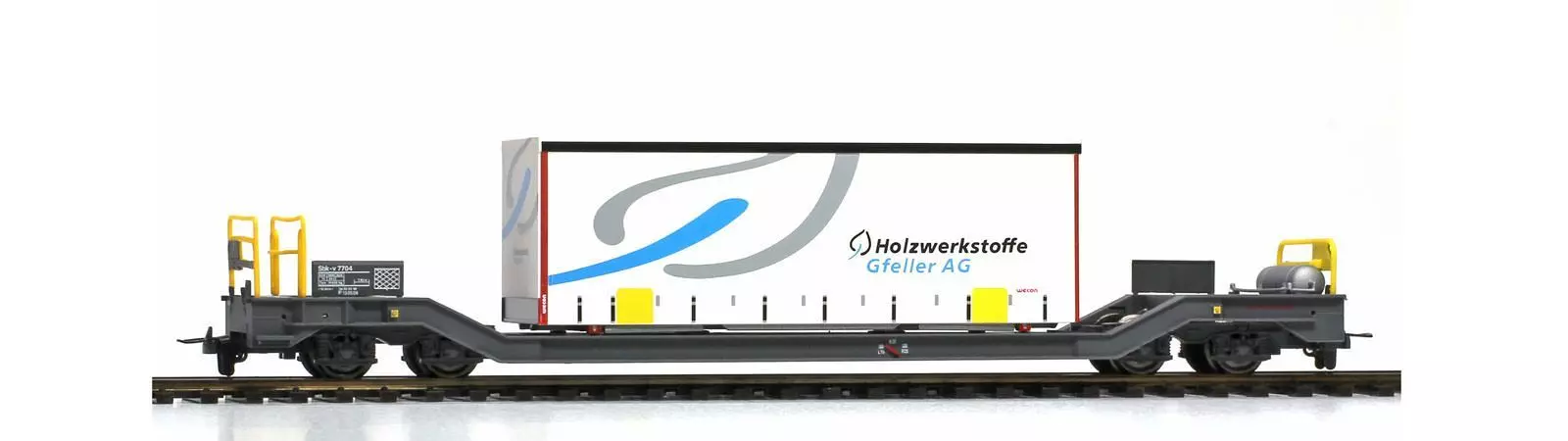 Bemo 2289164 - Containerwagen RhB Ep.V/VI Sbk-v 7704 Planenbehälter Gfeller weiß H0m