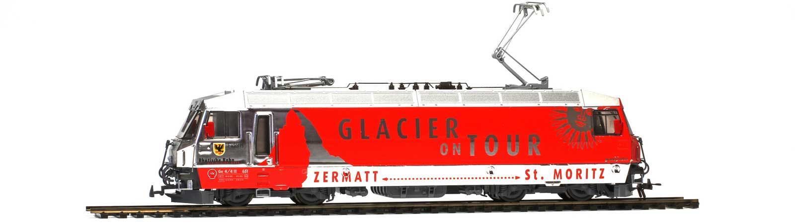 Bemo 1559161 - E-Lok Re 4/4 III RhB 651 Glacier on Tour H0/WS Digital