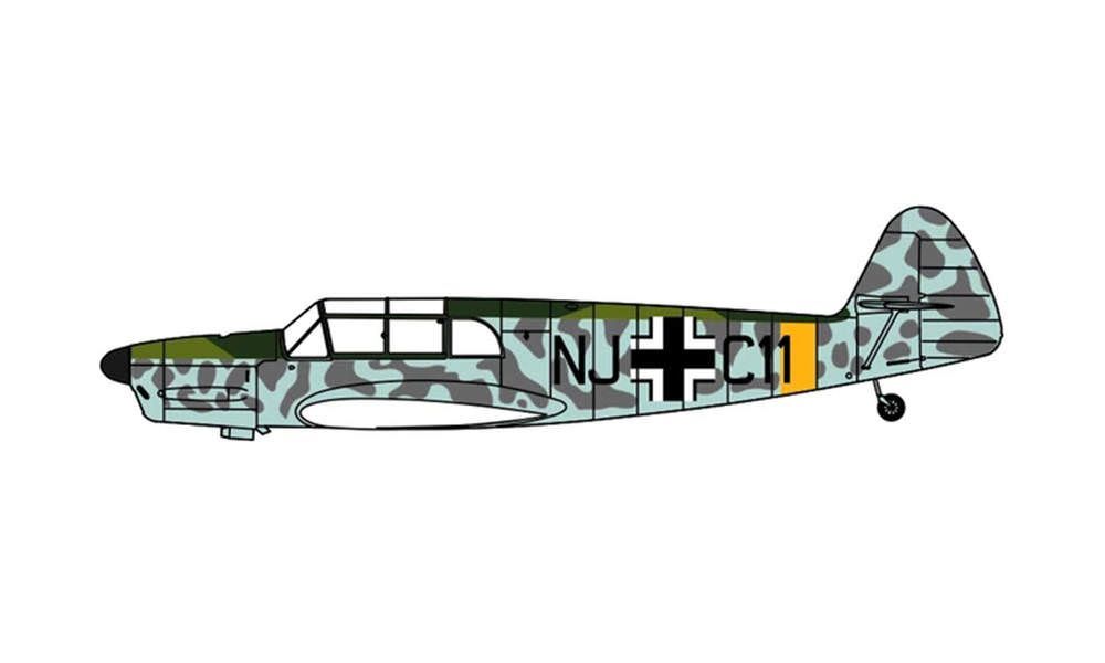 Herpa 81AC107S - Duxford Messerschmitt Bf108 (ohne Hakenkreuz without Swastika) 1:72