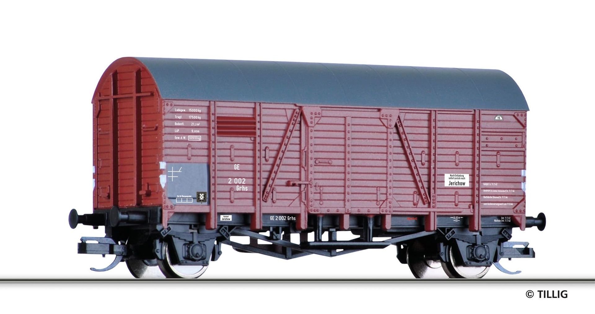 Tillig 95236 - Güterwagen gedeckt Genthiner Kleinbahn Ep.II Oppeln TT 1:120