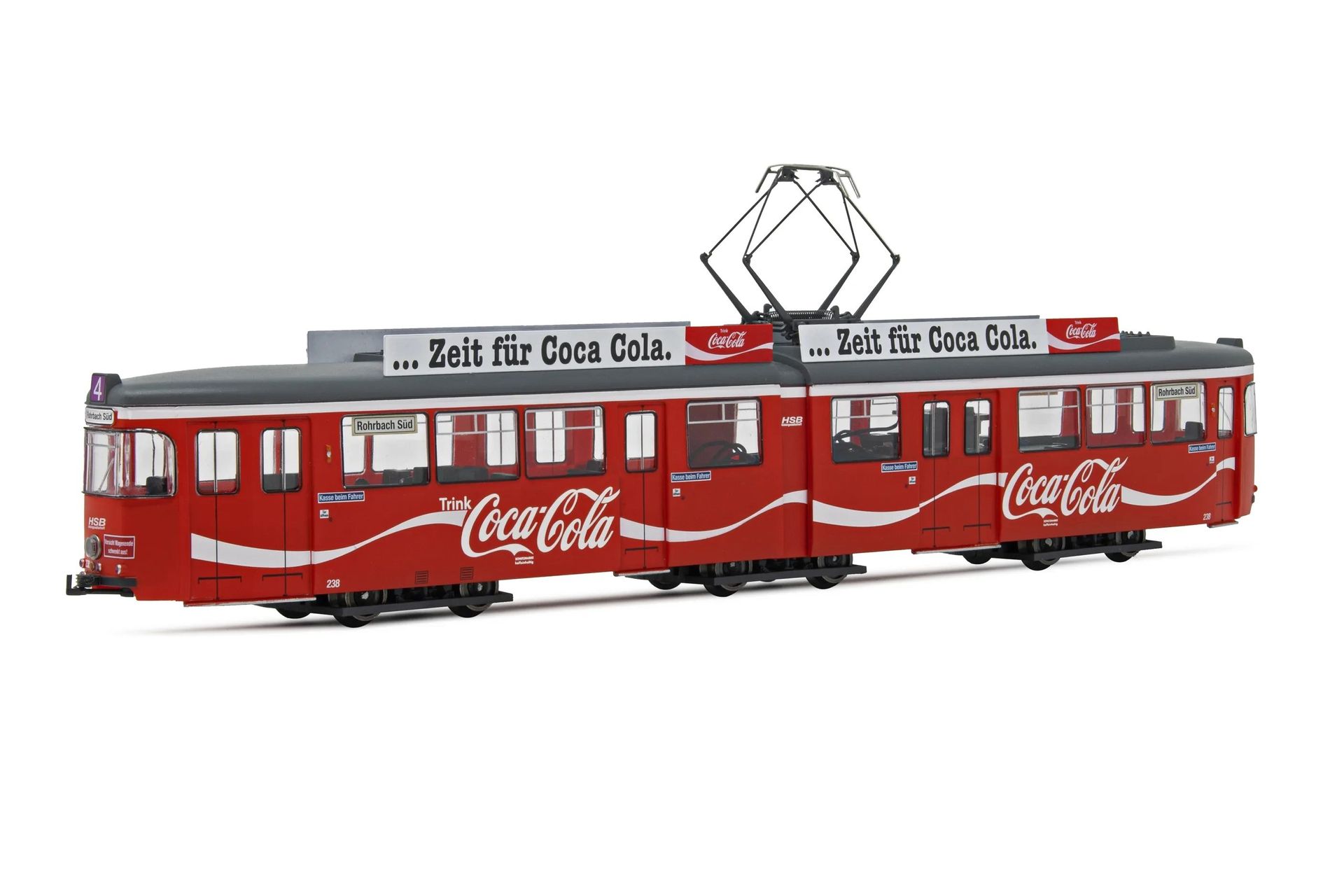 Rivarossi 2861HM - Straßenbahn Duewag GT6 Coca-Cola Heidelberg Ep.IV/V H0/GL