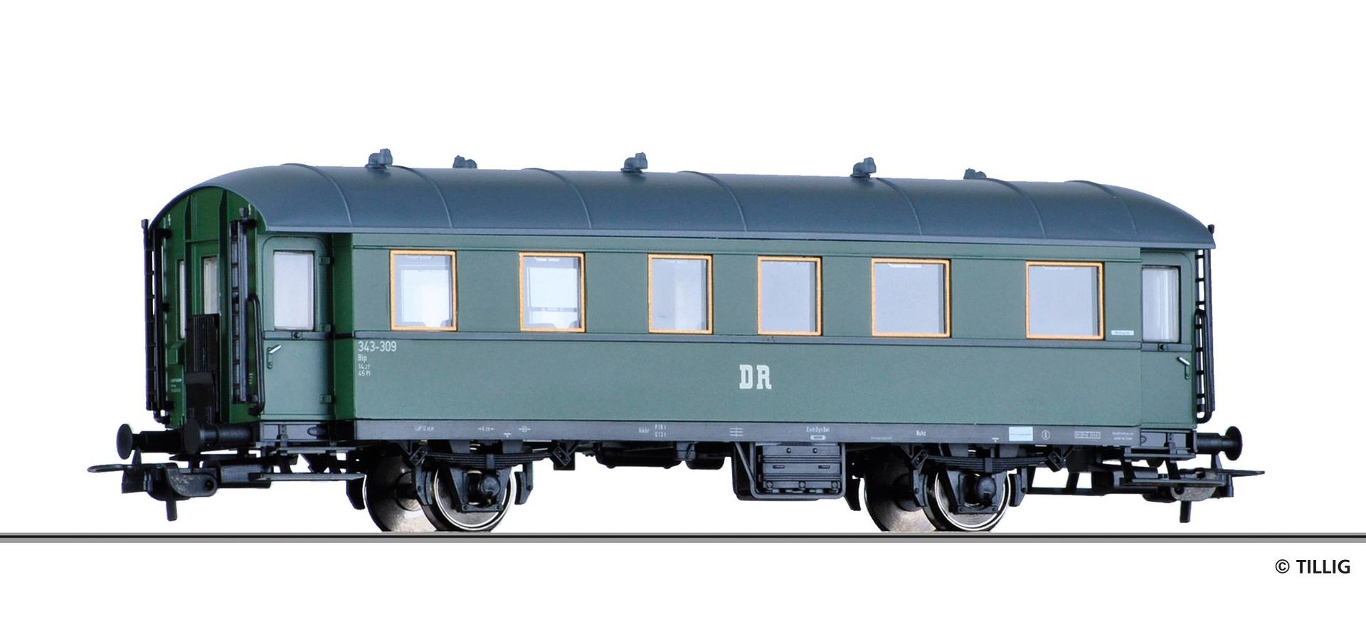 Tillig 74972 - Personenwagen DR Ep.III 2.Kl. 2.Betr.Nr. H0/GL