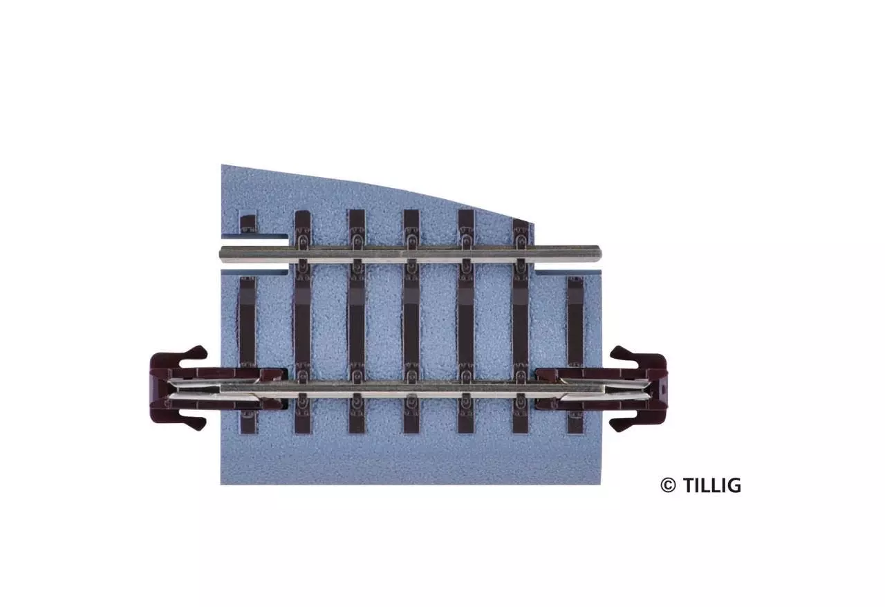 Tillig 83728 - Bettungsgleis Pass-Stück links braun TT 1:120