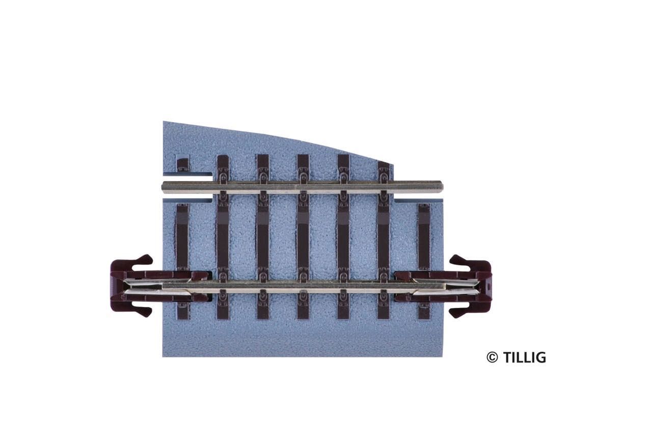 Tillig 83728 - Bettungsgleis Pass-Stück links braun TT 1:120