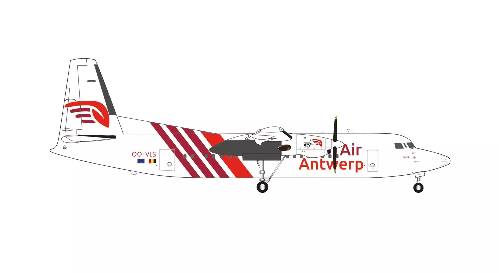 Herpa 571920 - Fokker 50 Air Antwerp 1:200