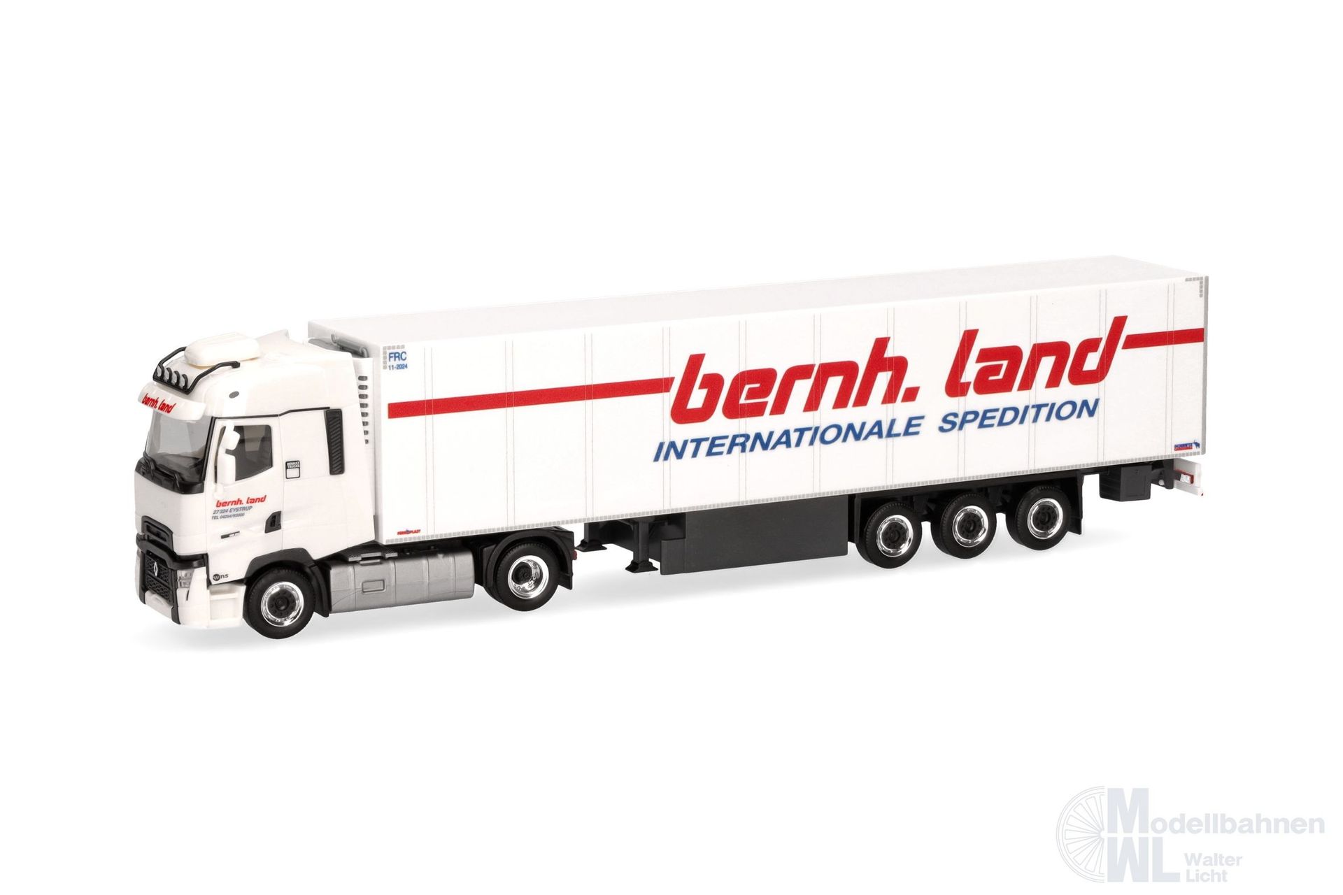 Herpa 317795 - Renault T facelift Kühlkoffersattelzug bernh.Land H0 1:87