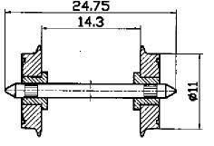 Roco 40183 - Radsatz 11mm NEM 2 Stück 2-isol. H0