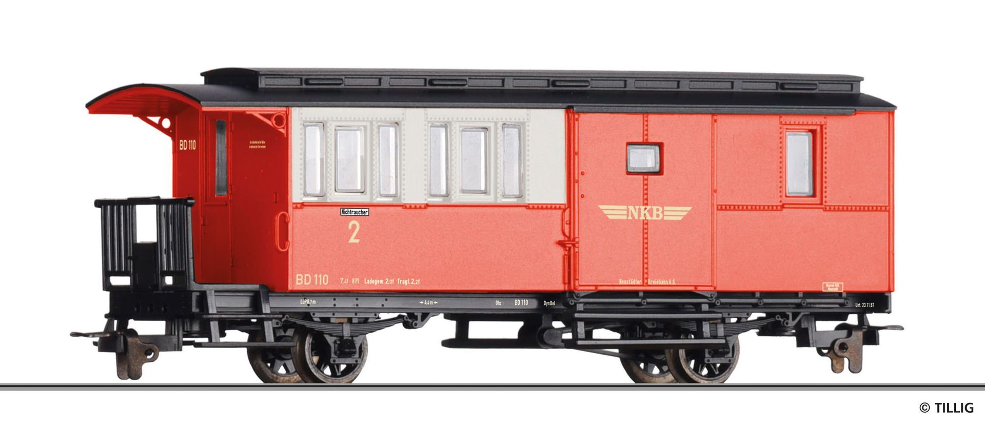 Tillig 13957 - Personenwagen mit Gepäckabteil NKB Ep.III KBPwi H0m