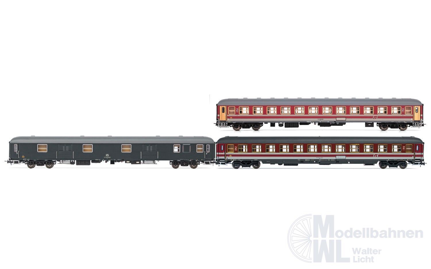 Rivarossi 4362 - Personenwagen Set FS Ep.IV 3.tlg. H0/GL