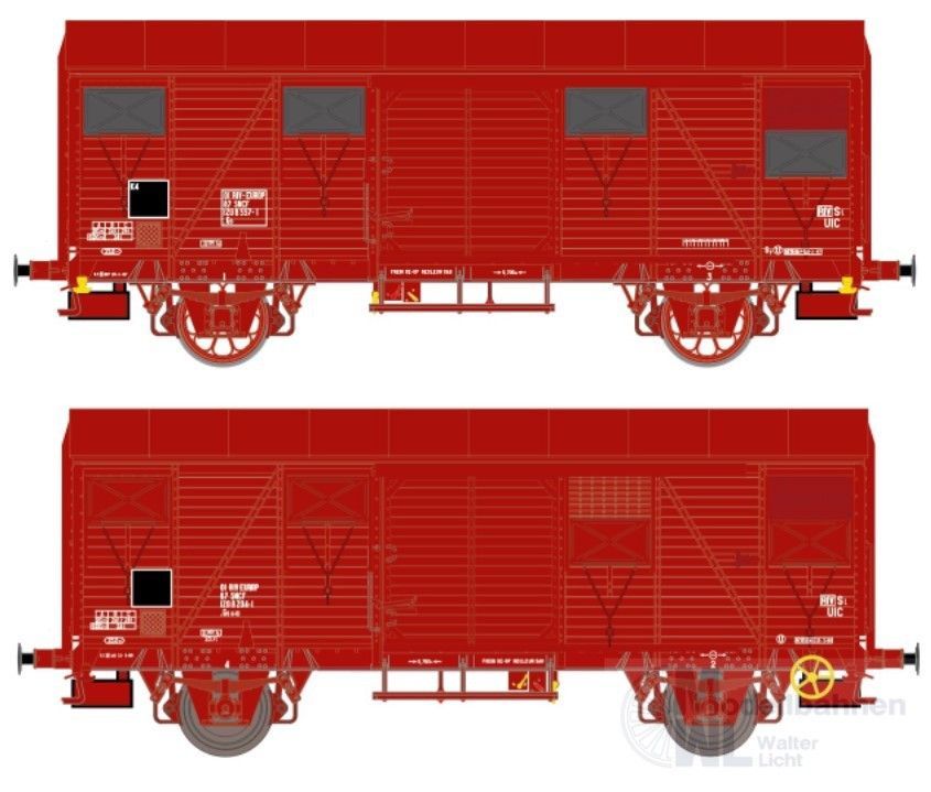 Exact Train 20924 - Güterwagen gedeckt SNCF Ep.IV 2.tlg. H0/GL