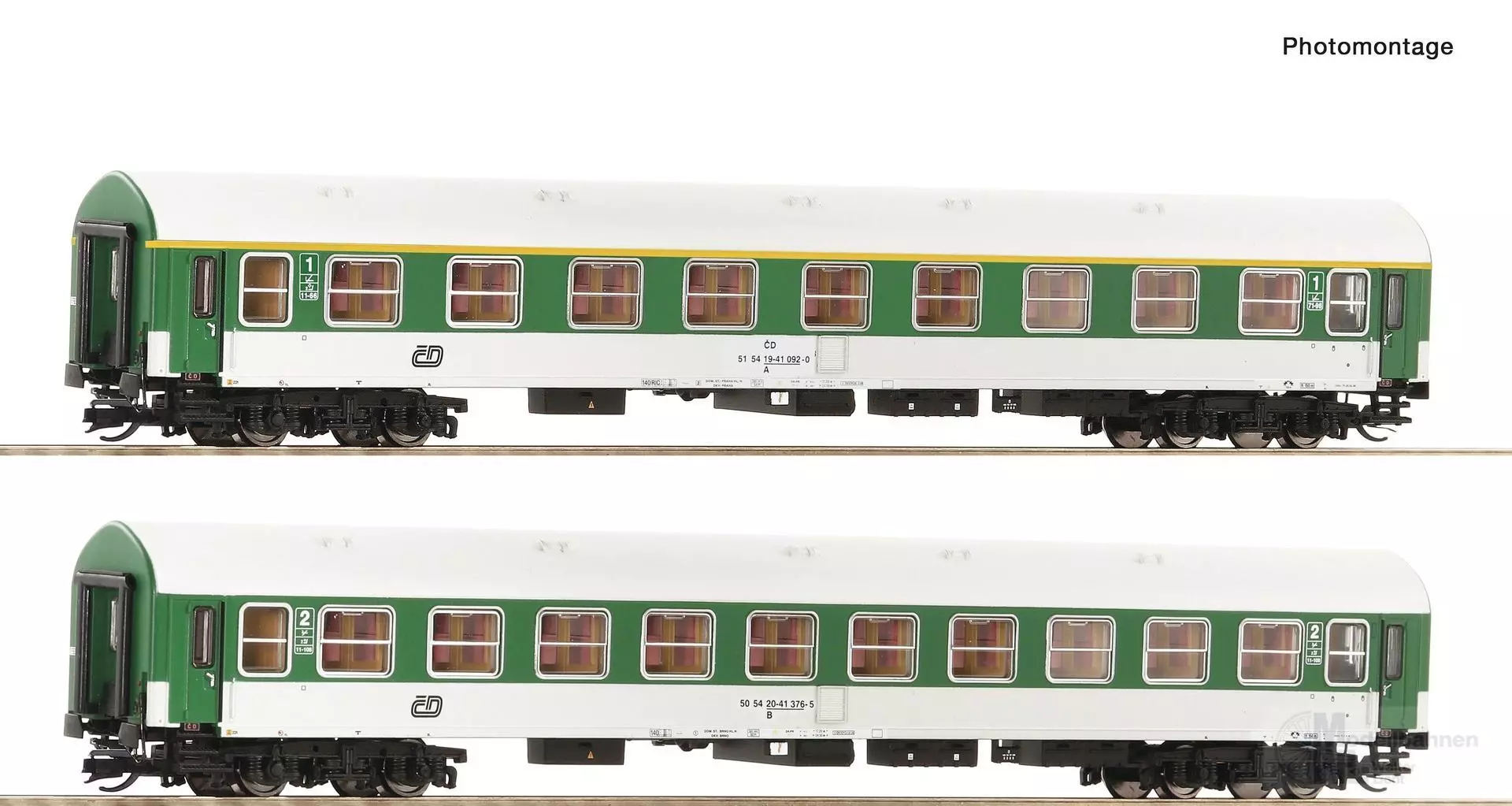 Roco 6280010 - Personenwagen Set CD Ep.V Y/B 70 2.tlg. Set 1 TT 1:120