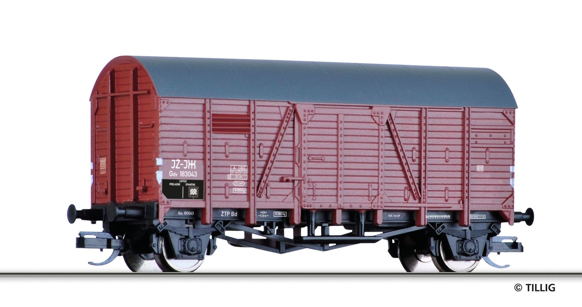 Tillig 95232 - Güterwagen ged. JZ Ep.III Gdvg TT 1:120