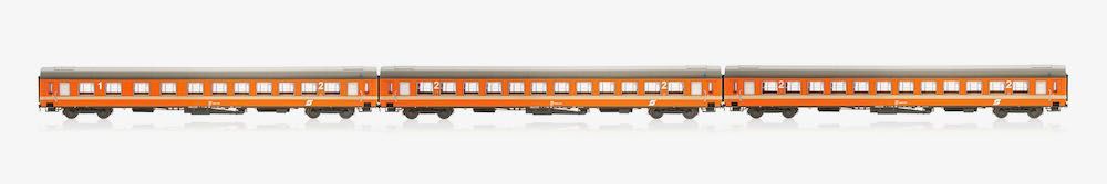 Jägerndorfer Modellbahn 61302 - Reisezugwagen Set ÖBB Ep.IV UIC-X 3.tlg. 2x 2.Kl. / 1x 1./2. Kl. N 1:160