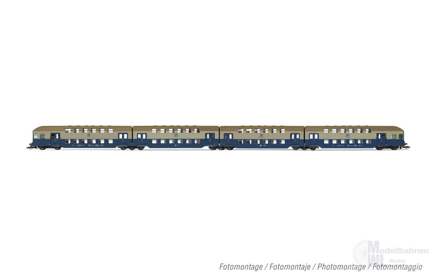 Arnold 9521 - Doppelstockwagen Einheit DR Ep.IV 4.tlg. TT 1:120