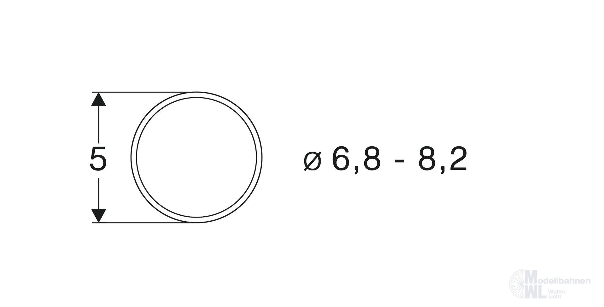 Roco 40067 - Haftreifen 6,8mm-8,2mm 10 Stück