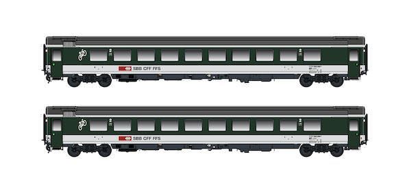 Hobbytrain 25502 - Personenwagen Set SBB Ep.IV/V 2.tlg. grau/grün N 1:160