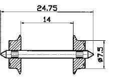 Roco 40184 - Radsatz 7,5mm Wechselstrom H0