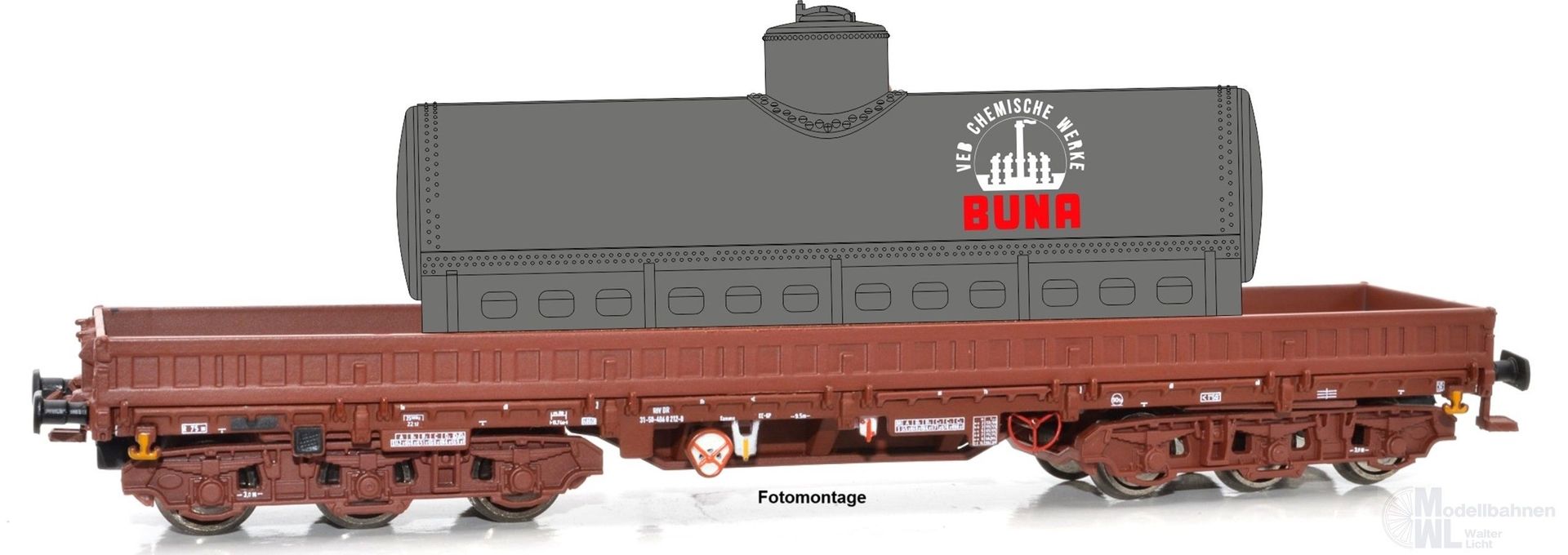 NPE NW22234 - Schwerlastwagen DR Ep.IV Samms 4860 schwarzer Kessel VEB BUNA H0/GL