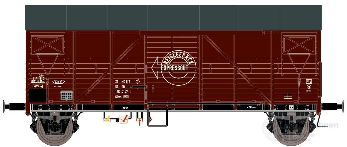 Exact Train 23646 - Güterwagen gedeckt DR Ep.IV Bremen Expresswagen Beschriftung H0/GL