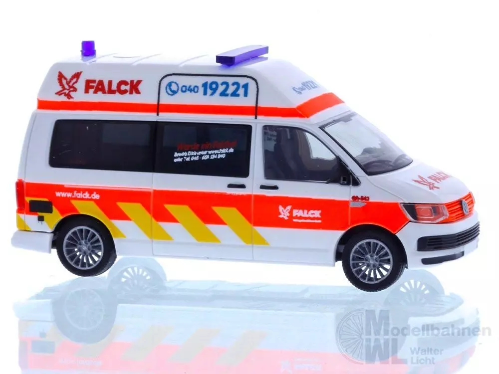 Rietze 53780 - Volkswagen T6 Falck Rettungsdienst Hamburg H0 1:87