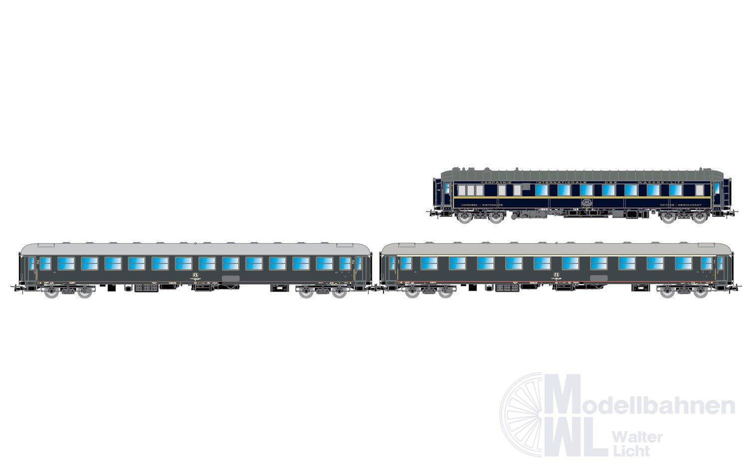 Rivarossi 4360 - Personenwagen Set FS Ep.IV 3.tlg. H0/GL