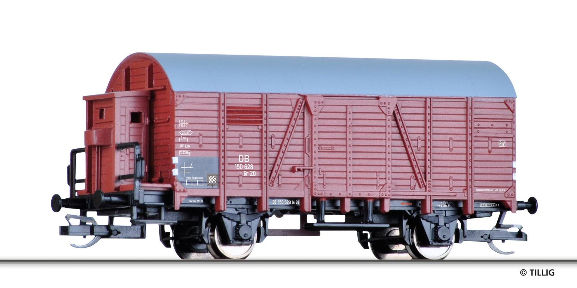 Tillig 17122 - Güterwagen gedeckt DB Ep.III Gr 20 TT 1:120