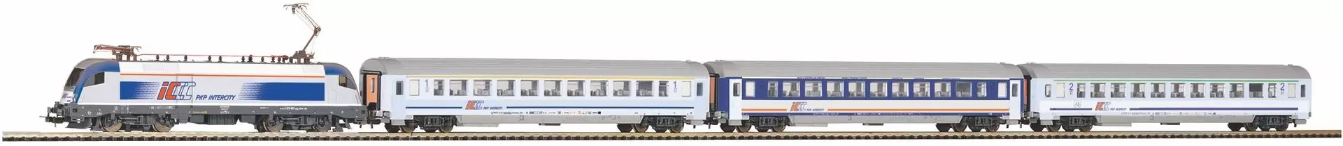 Piko 97931 - Startset E-Lok Taurus & drei IC wagen PKP A-Gleis & B Ep.VI H0/GL