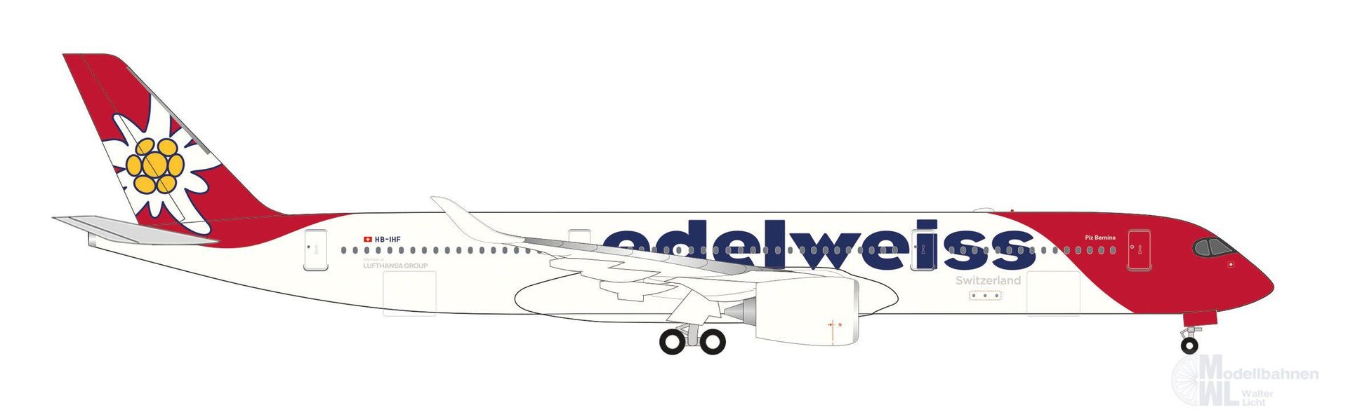 Herpa 538190 - Airbus A350-900 Edelweiss 1:500