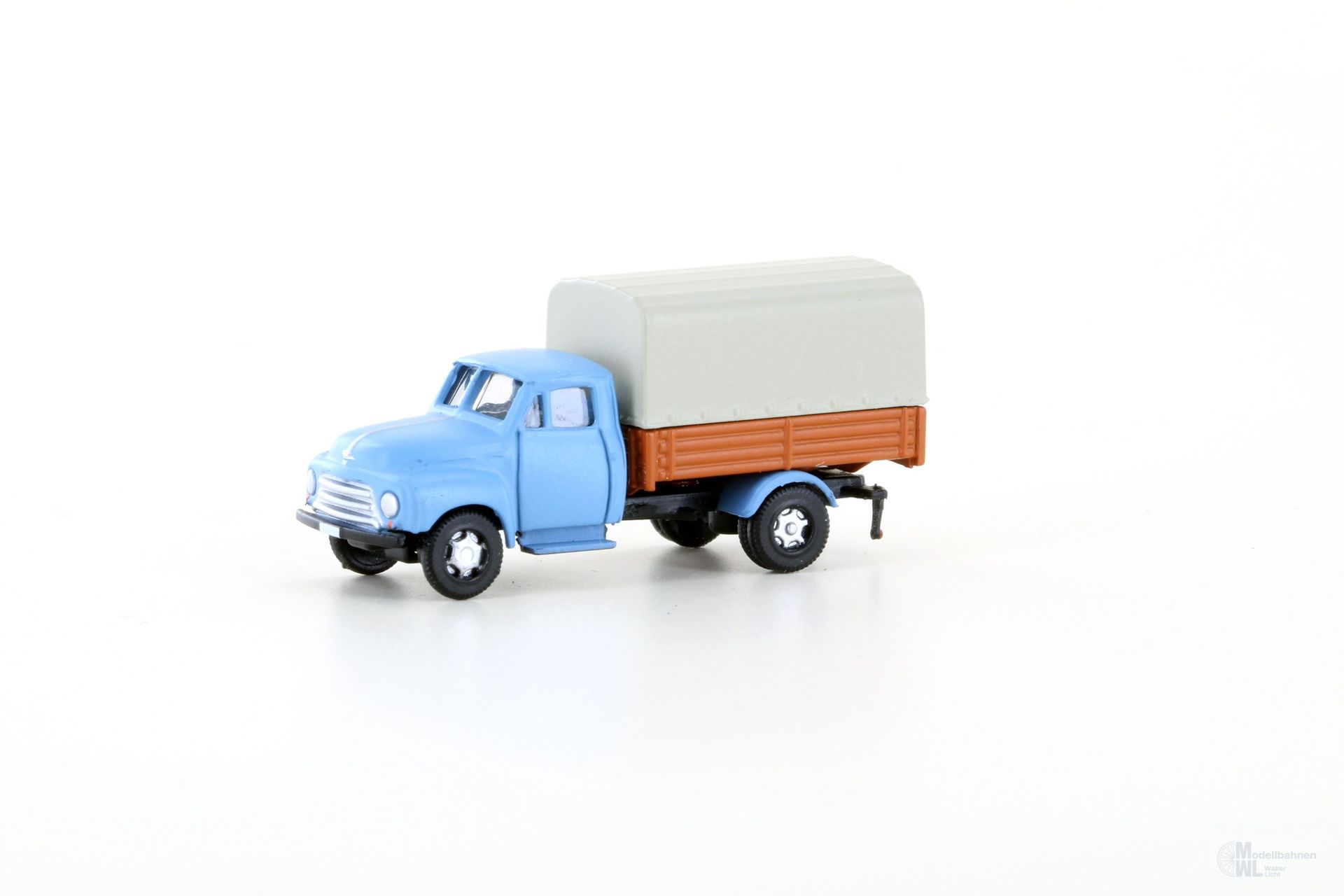 Lemke Minis 3232 - Opel Blitz Pritsche/Plane blau N 1:160