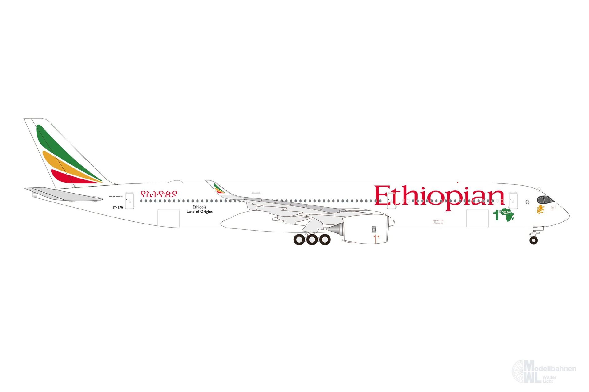 Herpa 538428 - A350-1000 Ethiopian Airlines 1:500