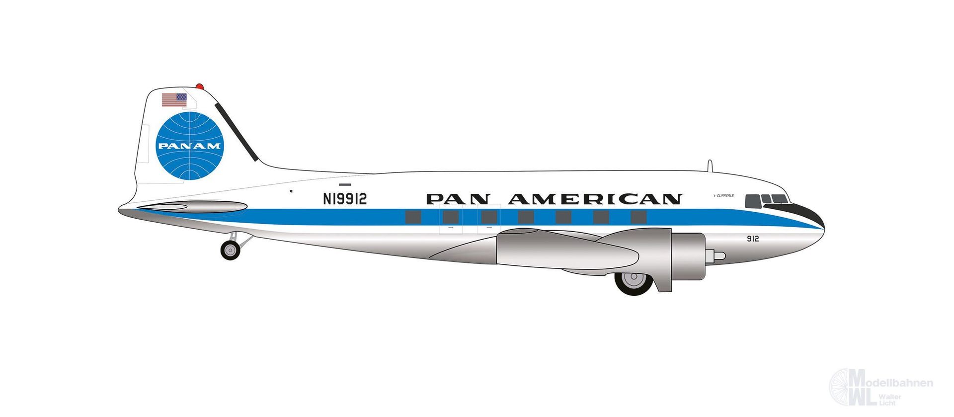 Herpa 573382 - DC-3 Pan Am Clipperle 1:200