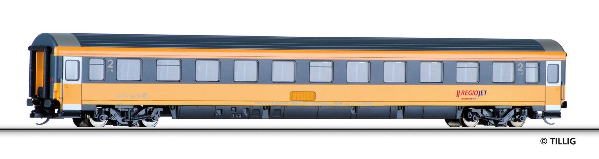 Tillig 16257 - Personenwagen RegioJet Ep.VI 2.Kl. Bmz TT 1:120