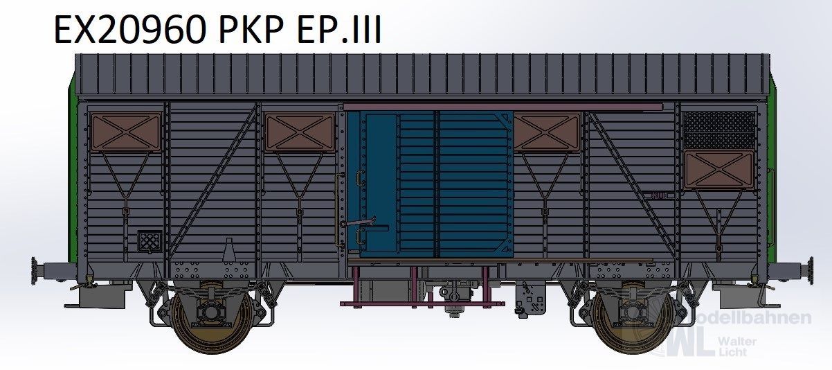 Exact Train 20960 - Güterwagen gedeckt PKP Ep.III Kdd H0/GL