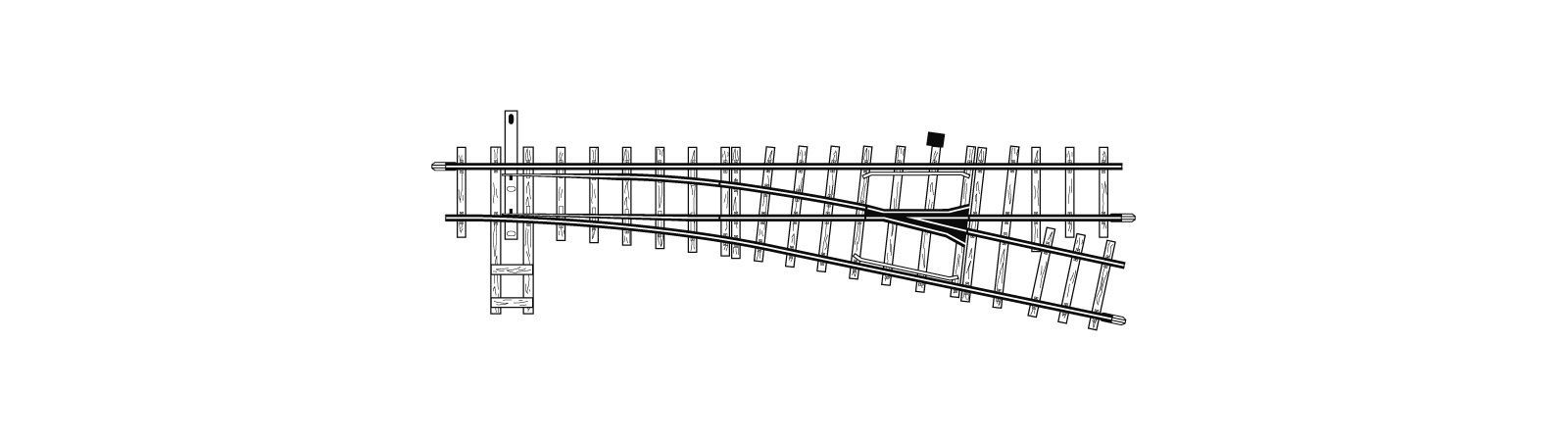 Bemo 4210000 - Weiche rechts hand 12° 162,3 mm R=515 H0m