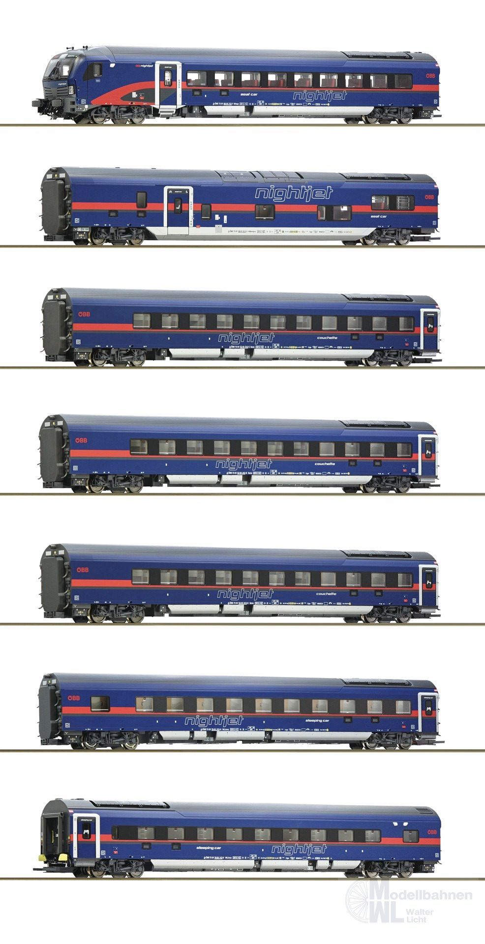 Roco 5500004 - Wagen-Set Nightjet ÖBB Ep.VI 7.tlg. H0/GL