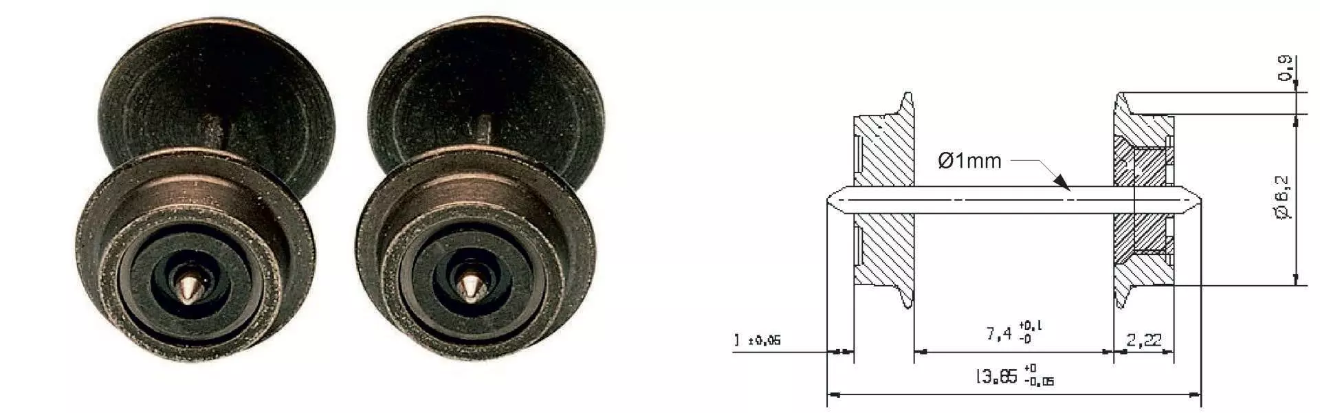 Fleischmann 20023 - Radsatz einseitig isoliert N 1:160