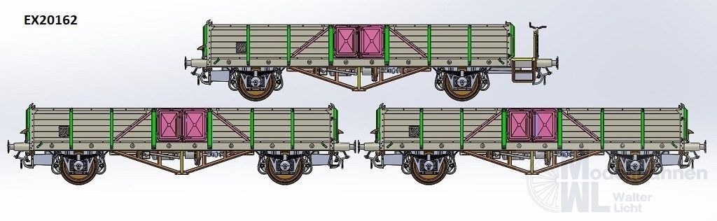 Exact Train 20162 - Güterwagen Set offen DB Ep.III Linz 3.tlg.H0/GL