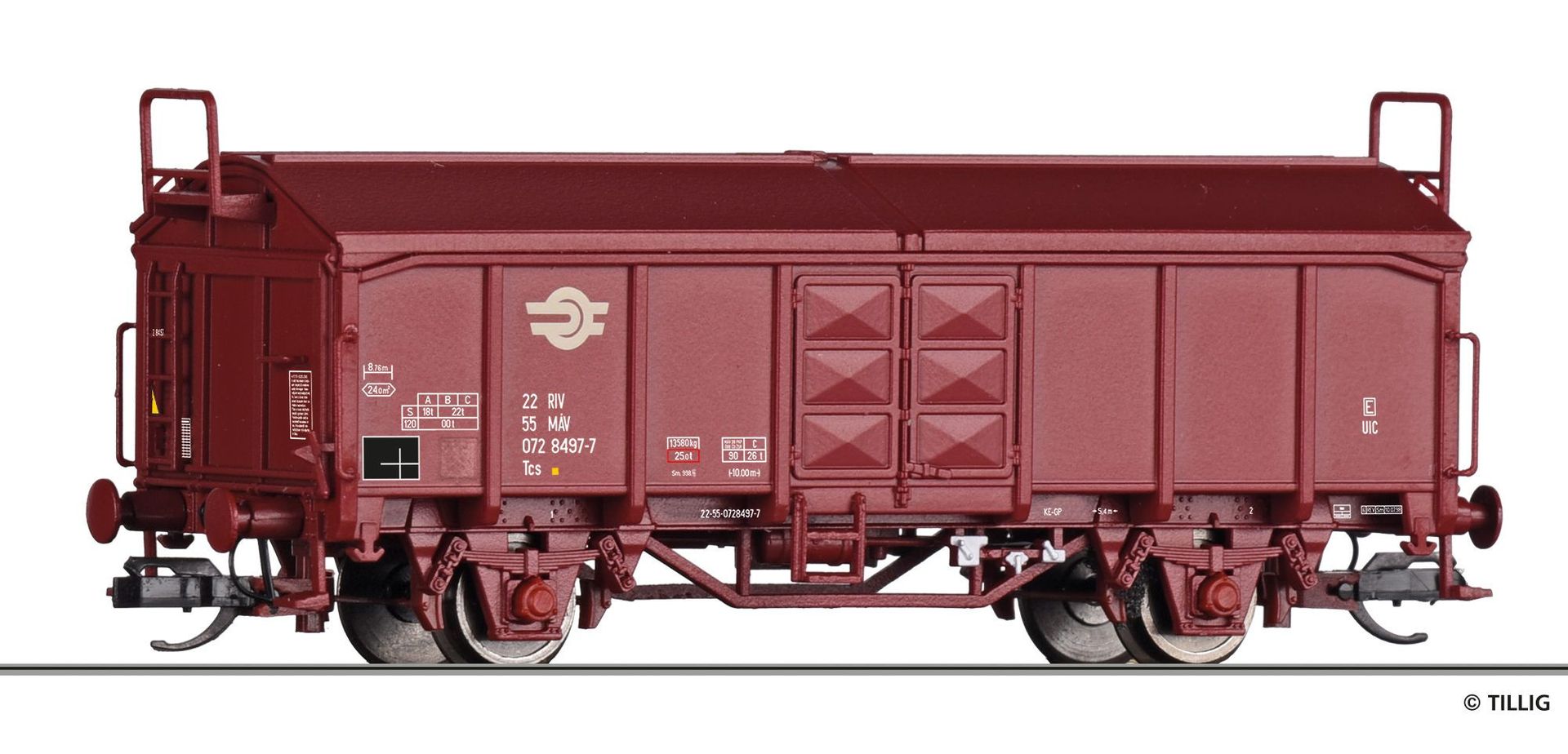 Tillig 17673 - Schwenkdachwagen MAV Ep.V Tcs TT 1:120