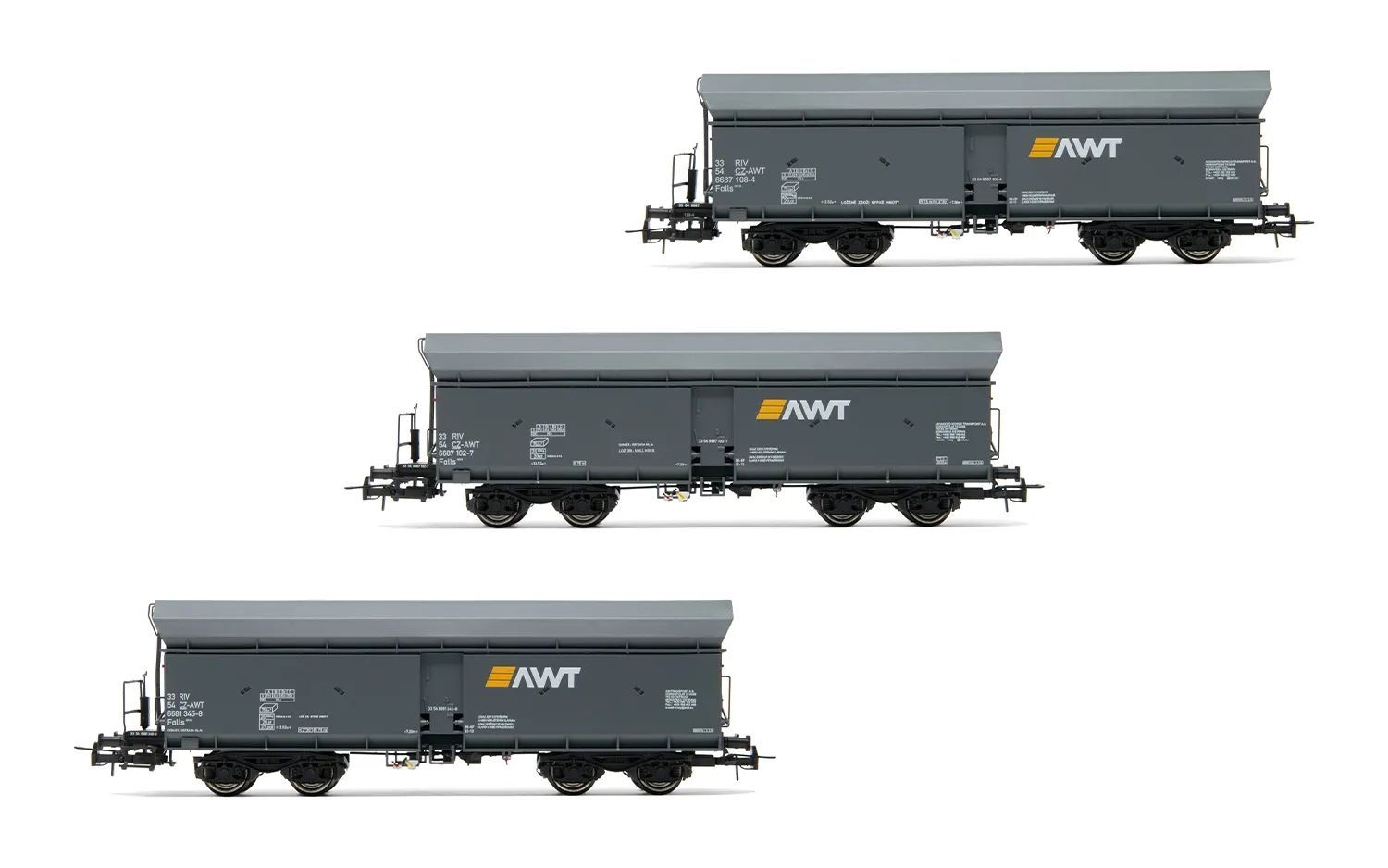 Rivarossi 6590 - Selbstentladewagen Set AWT Ep.VI 3.tlg. H0/GL