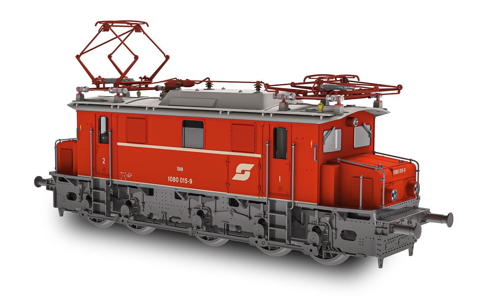 Jägerndorfer Modellbahn 11102 - E-Lok Rh 1080 ÖBB Ep.IV rot H0/WS Sound