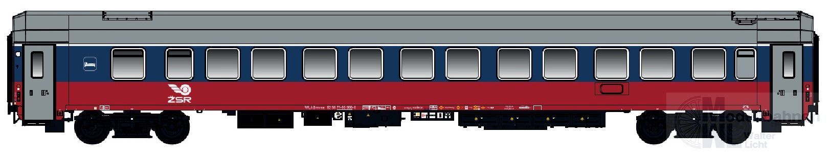 Jägerndorfer Modellbahn 48206 - Schlafwagen ZSR Ep.V WLABmvee blau/rot 1999 H0/GL
