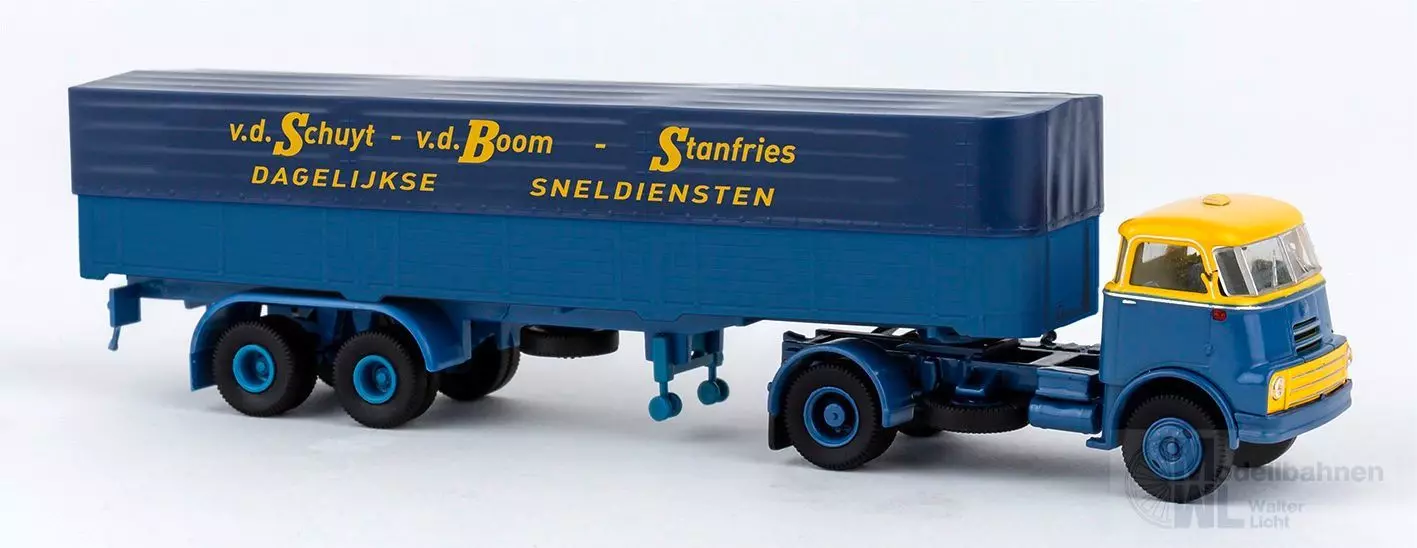 Brekina 85237 - DAF Do 2000 Pritsche/Plane-Sattelzug SBS (NL) H0 1:87