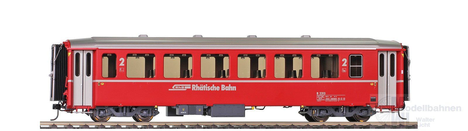 Bemo 9555149 - Einheitswagen I RhB B 2459 refit rot mit Logo 0m